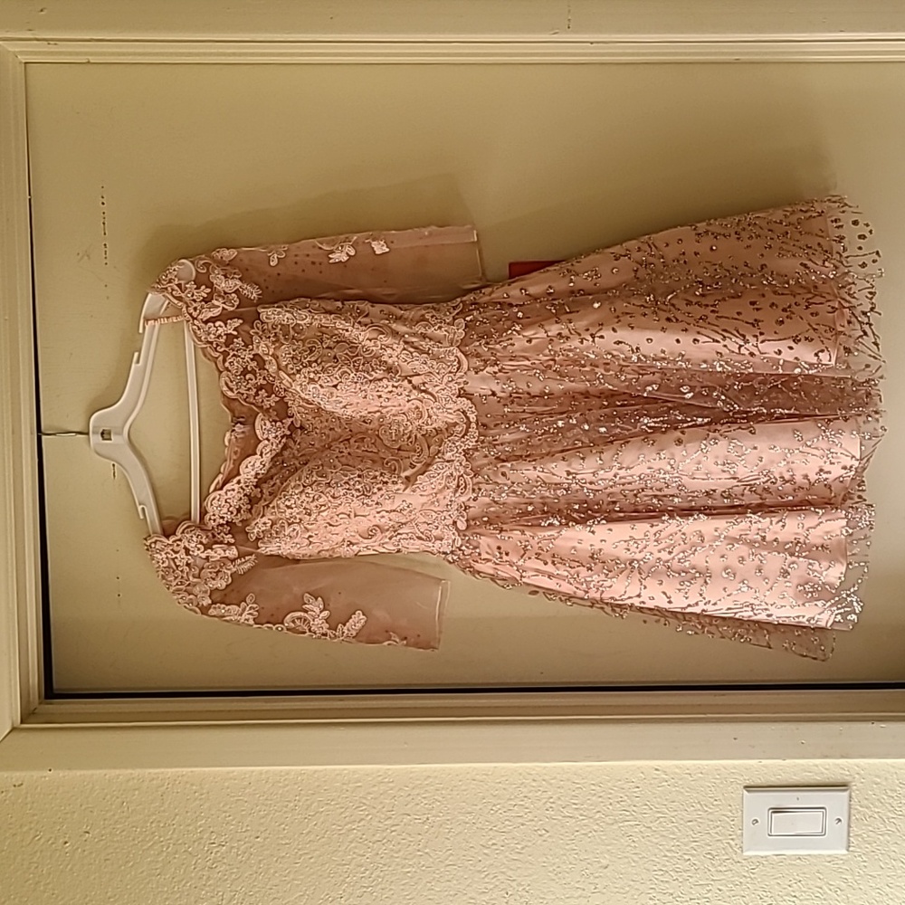 Special Occasion party dress, size small, apricot blush
